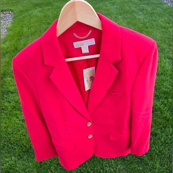 MK Michael Kors Red Women's Blazer NWT sz L - Picture 6 of 10